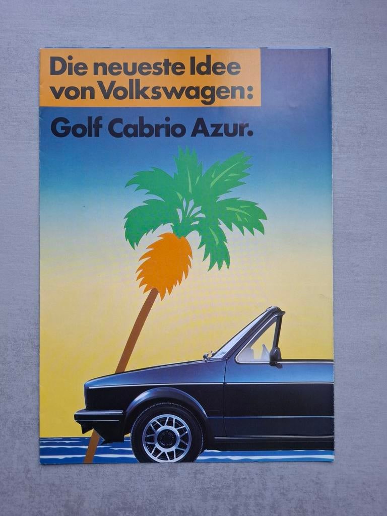 Volkswagen Golf Cabrio Azur folder, Ophalen of Verzenden, Zo goed als nieuw, Volkswagen