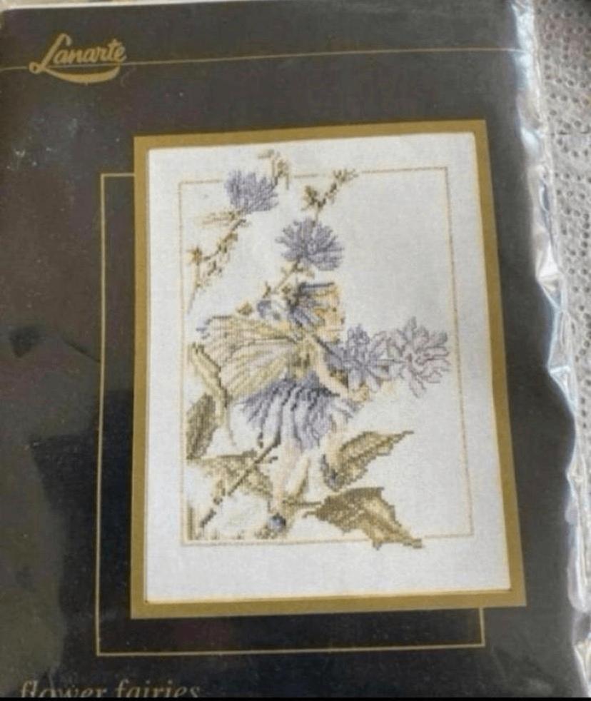 BORDUURPAKKET LANARTE VINTAGE FLOWER FAIRY, Hobby en Vrije tijd, Borduren en Borduurmachines, Verzenden, Nieuw, Handborduren, Borduurpakket