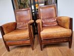 Set originele schapenleren Schuitema fauteuils., Gebruikt, Art Deco Schuitema, Ophalen of Verzenden, 50 tot 75 cm