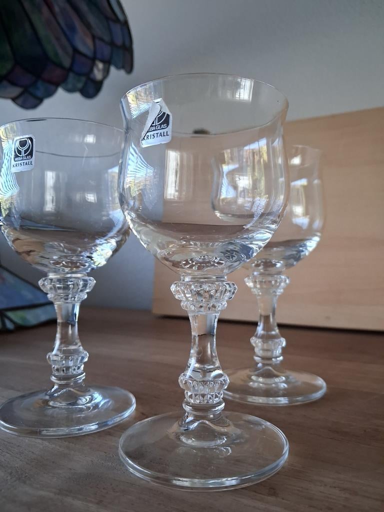 3x Vintage Kristal Glazen,Sherry ,likeur, Antiek en Kunst, Antiek | Glas en Kristal, Ophalen