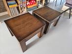 Bijzettafel - kleine salontafel (2 stuks), Ophalen, Gebruikt, 50 tot 100 cm, Vierkant