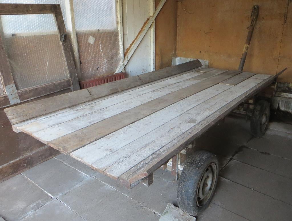 Boerenwagen / platte kar / transportwagen / hooiwagen, Doe-het-zelf en Verbouw, Transportwagens, 100 liter of meer, Ophalen, Gebruikt