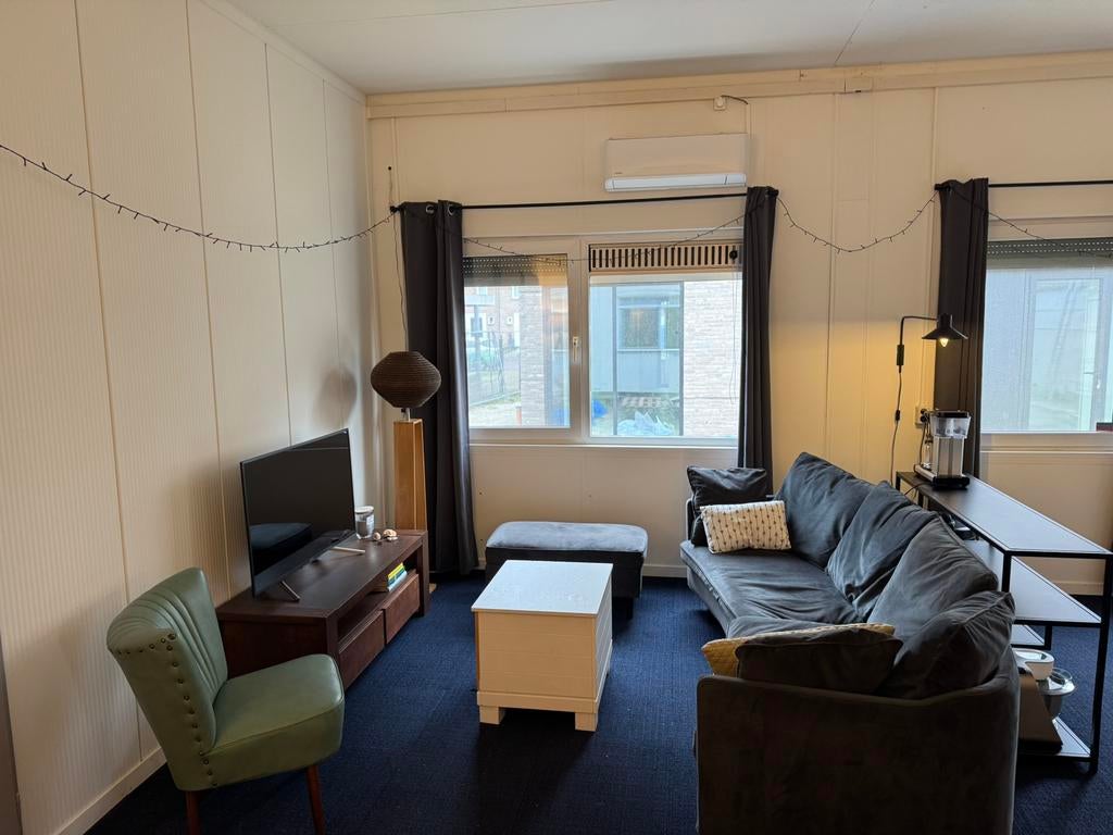 Bank grijs Goossens, Ophalen, Gebruikt, Vierpersoons of meer, Stof