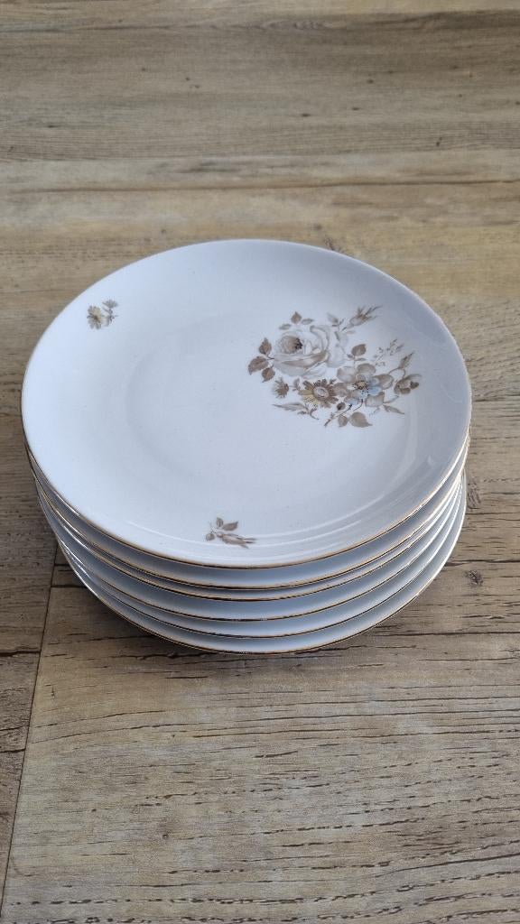 Vintage gebaksbordjes Winterling Röslau Bavaria 6 stuks, Ophalen of Verzenden, Zo goed als nieuw, Bord(en), Overige stijlen