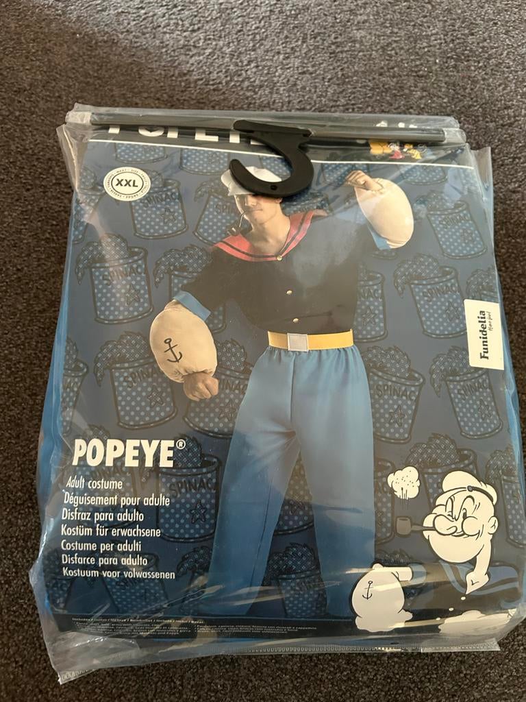 Popeye Carnaval Kostuum Maat XXL - Nieuw in verpakking, Carnaval, Nieuw, Overige maten, Ophalen of Verzenden