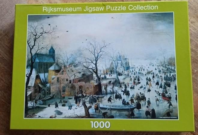 Puzzel Winterlandschap met ijsvermaak; 1000 stukjes, Hobby en Vrije tijd, Denksport en Puzzels, Nieuw, Legpuzzel, 500 t/m 1500 stukjes