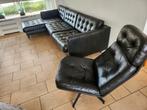 Zo goed als nieuwe zwart leren fauteuil, Huis en Inrichting, Fauteuils, Ophalen of Verzenden, Zo goed als nieuw, 75 tot 100 cm