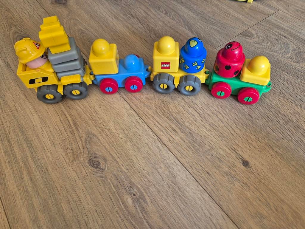 Vintage Lego Duplo Trein met Voertuigen en Figuren, Ophalen, Zo goed als nieuw, Overige typen