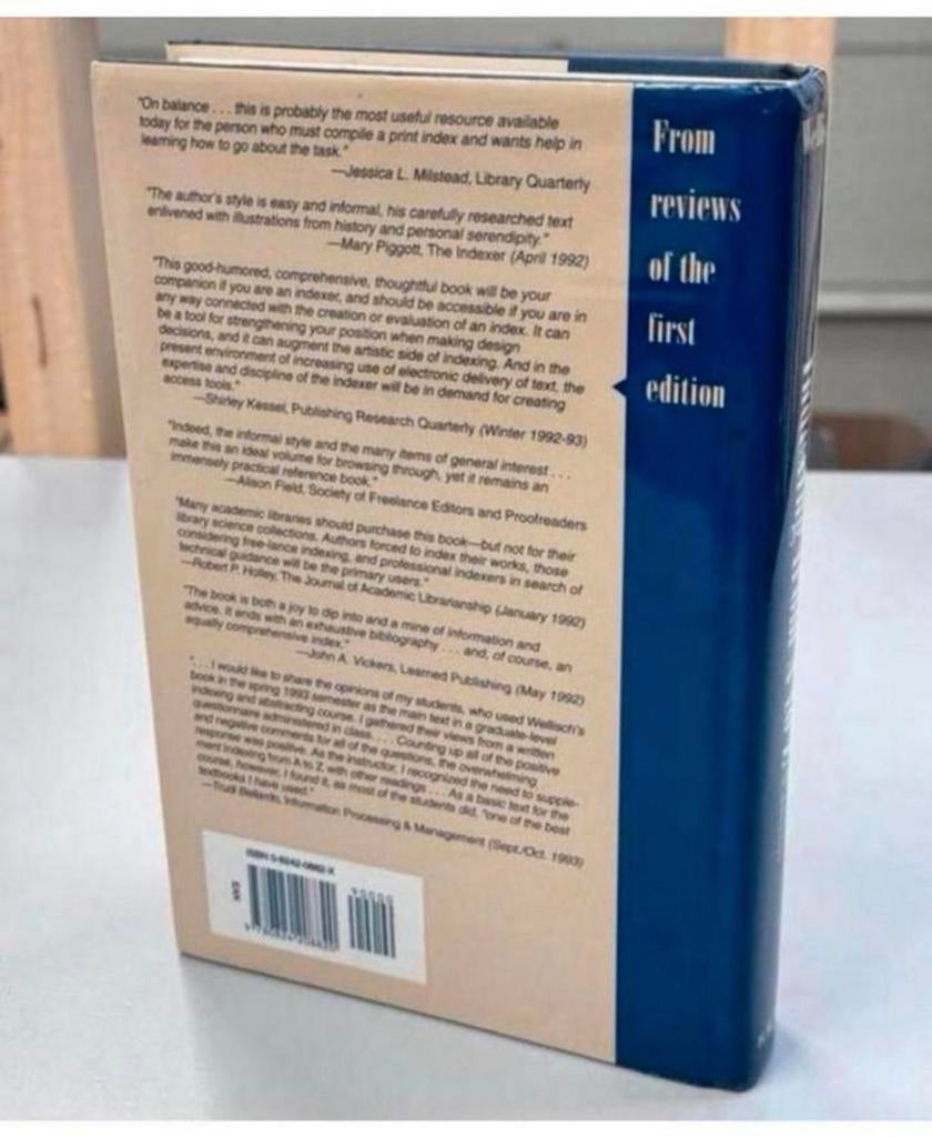 Indexing from A to Z hans h Wellisch Hardcover Hardback boek, Boeken, Encyclopedieën, Ophalen of Verzenden, Zo goed als nieuw