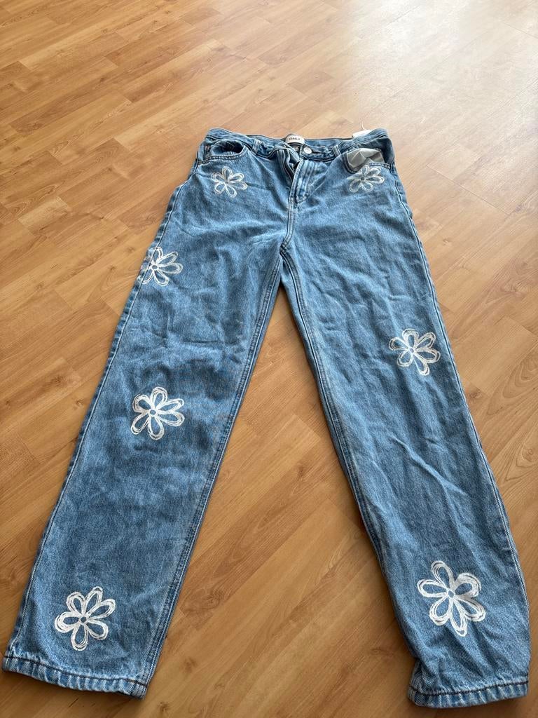 ONLY spijkerbroek met bloemen, Ophalen of Verzenden, Gedragen, Blauw, Overige jeansmaten