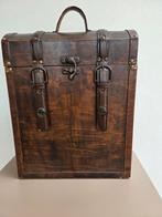 Houten wijnkoffer - Vintage stijl, Huis en Inrichting, Woonaccessoires | Kisten, Minder dan 50 cm, Gebruikt, Minder dan 50 cm