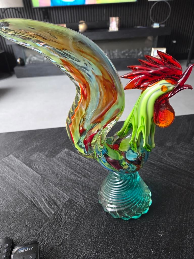 Glazen haan beeldje, Antiek en Kunst, Ophalen of Verzenden