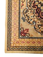 Vintage oosters wol vloerkleed medallion oker Retro 61x117cm, Gebruikt, 100 tot 150 cm, Klassiek, Oosters, Traditioneel, Onbekend