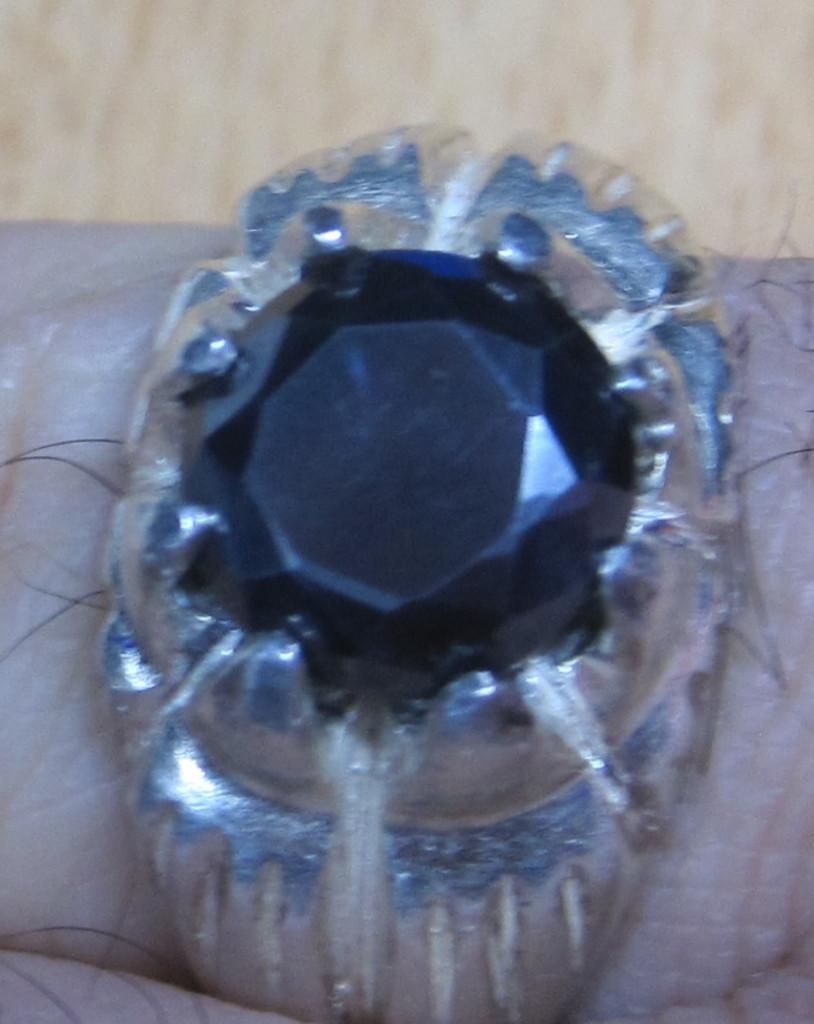 Moissanite diamant 4 krt zwart moissanite zilver ring M 19,5, Sieraden, Tassen en Uiterlijk, Ringen, Zo goed als nieuw, Dame, 19 tot 20