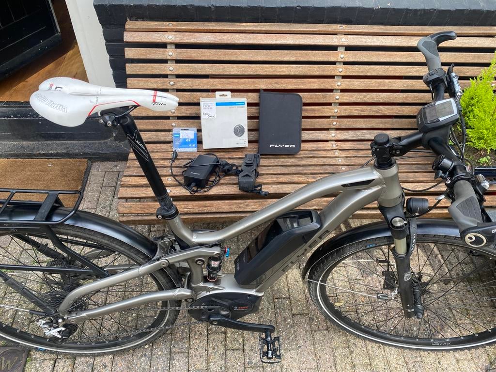 Flyer TX E-MTB bosch intuvia 500wh accu + extras, Fietsen en Brommers, Elektrische fietsen, Ophalen, Zo goed als nieuw, Overige merken