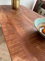 Eettafel mangohout met metalen onderstel, Huis en Inrichting, Tafels | Eettafels, Ophalen, 50 tot 100 cm, Zo goed als nieuw, 150 tot 200 cm