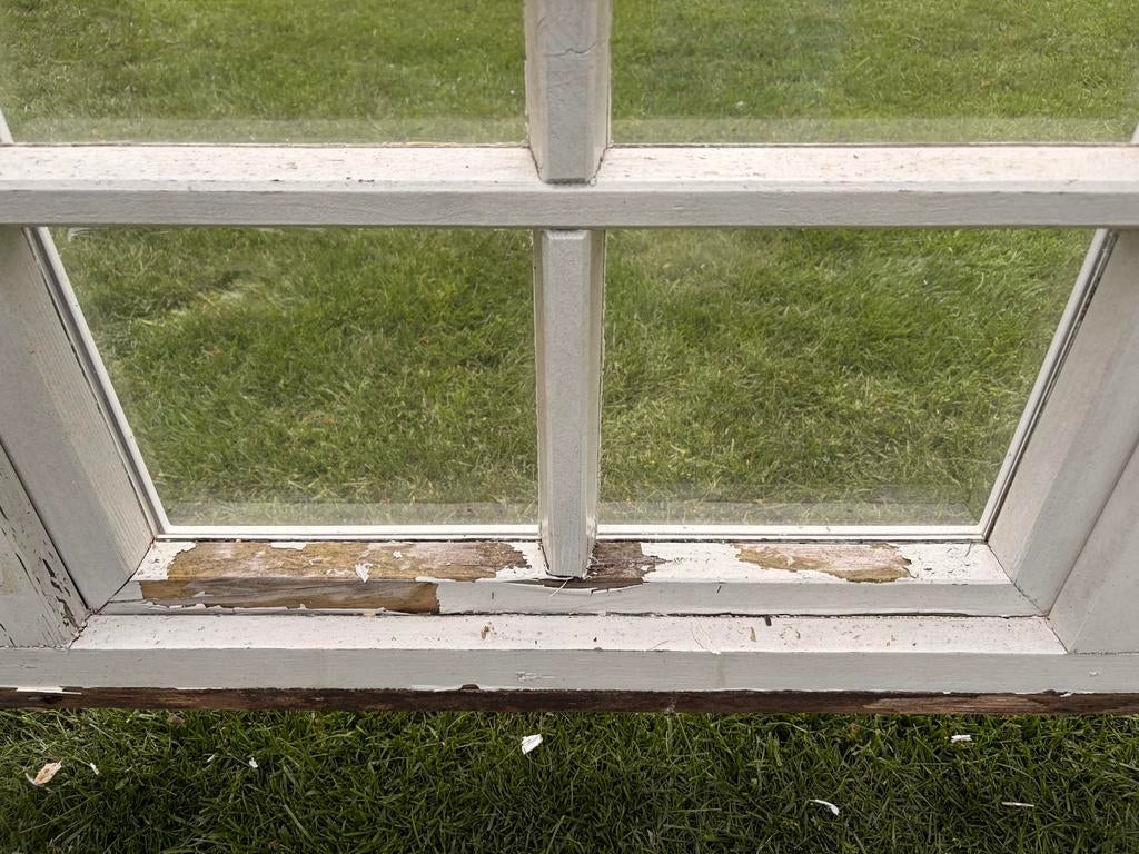 Gebruikt raamkozijn met 3 ramen, geschikt voor bijv tuinhuis, Gevelraam of Ruit, Gebruikt, 80 tot 120 cm, Ophalen of Verzenden