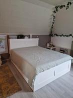 Bed Ikea (met vier lades), Ophalen, Verstelbaar, Wit, 140 cm