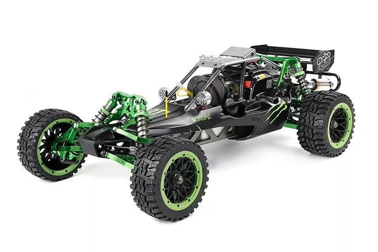 45CC 5.0PK RC Benzine BAJA BUGGY PRO VOLL ALUMINIUM. GROEN, Benzine, Auto offroad, Nieuw, Ophalen of Verzenden