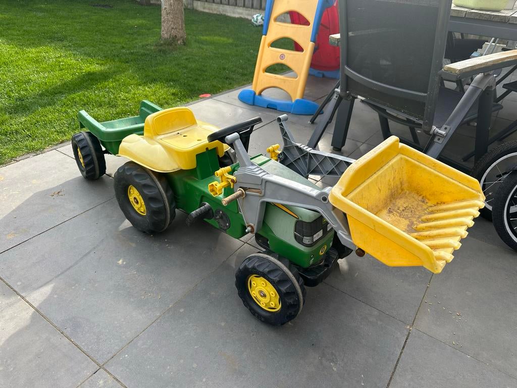 Traptrekker met voorlader en aanhanger - John Deere, Ophalen, Gebruikt, Trapvoertuig