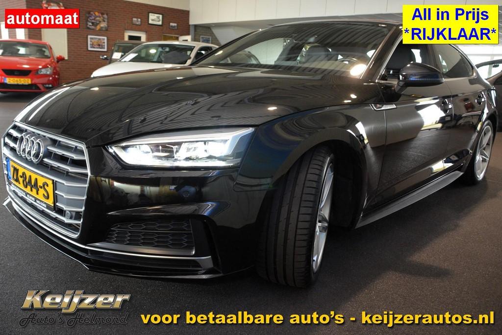 Audi A5 Sportback 40 TFSI Sport S-line Edition 1e eigenaar !, Auto's, Gebruikt, 1984 cc, Leder en Stof, Zwart