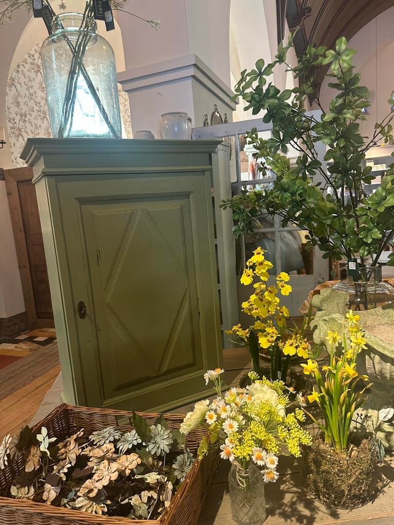 Groen kastje met deur landelijke stijl, Huis en Inrichting, Ophalen, Gebruikt, -, -