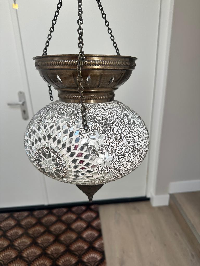 Oosterse hanglamp, Huis en Inrichting, Lampen | Hanglampen, Ophalen, Turks/ Marokkaanse hanglamp, Zo goed als nieuw, Glas