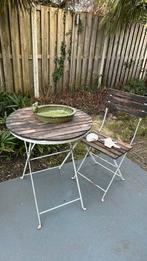 Bistroset tafel met stoeltje GRATIS AF TE HALEN, Overige materialen, Bijzettafel, Zo goed als nieuw, Tuinset