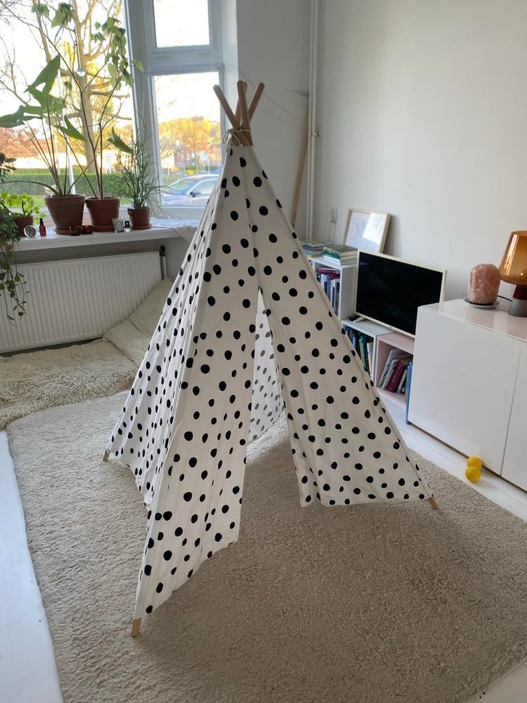 Tipi tent met stippen, makkelijk inklapbaar, Ophalen, Zo goed als nieuw