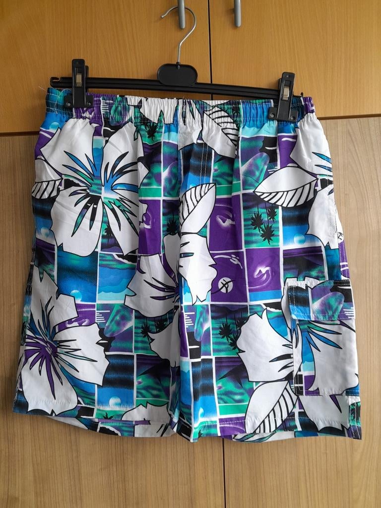 Zgan vrolijke paars blauw bloem zwemshort/korte broek maat S, Kleding | Heren, Badmode en Zwemkleding, Ophalen of Verzenden, Maat 46 (S) of kleiner