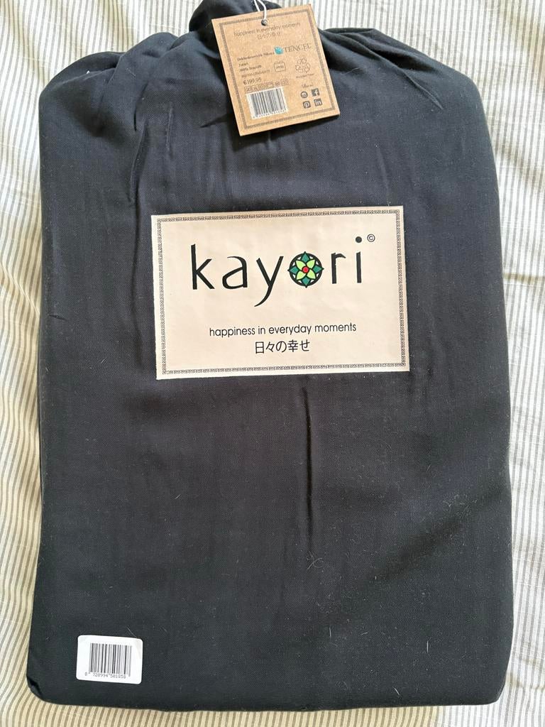 Kayori dekbedovertrek Nikaya zwart 240/200-220 met slopen, Zwart, Dekbedovertrek, Ophalen of Verzenden, Nieuw