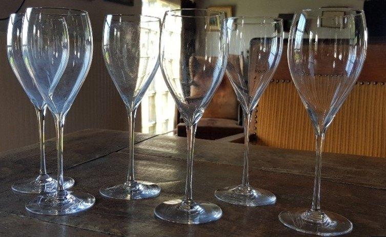 Veuve Clicquot Ponsardin glas 6x - kristal - jaren 60 - ZGAN, Antiek en Kunst, Ophalen