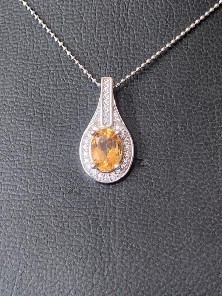 Citrien Madeira topaas hanger beschermt succes voorspoed TIP, Geel, Nieuw, Ophalen of Verzenden, Met edelsteen