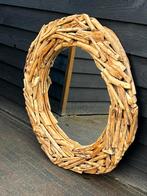 Teakhouten spiegel, Huis en Inrichting, Woonaccessoires | Kransen, Ophalen, Zo goed als nieuw