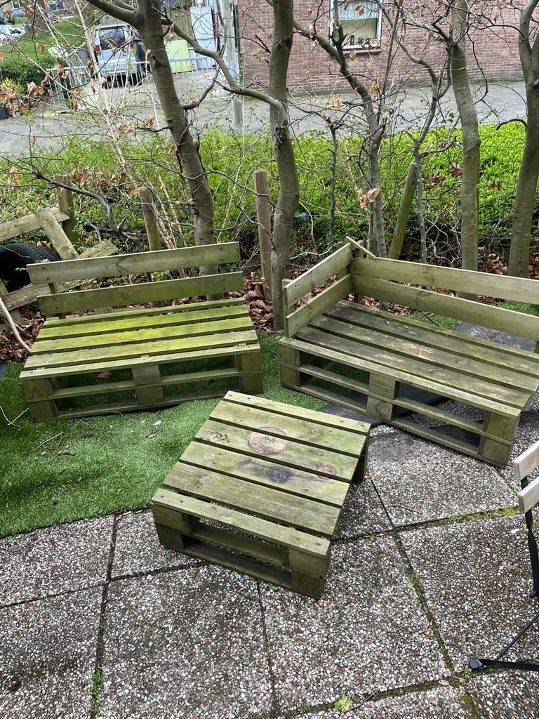 Pallet banken, Ophalen, Gebruikt, Hout