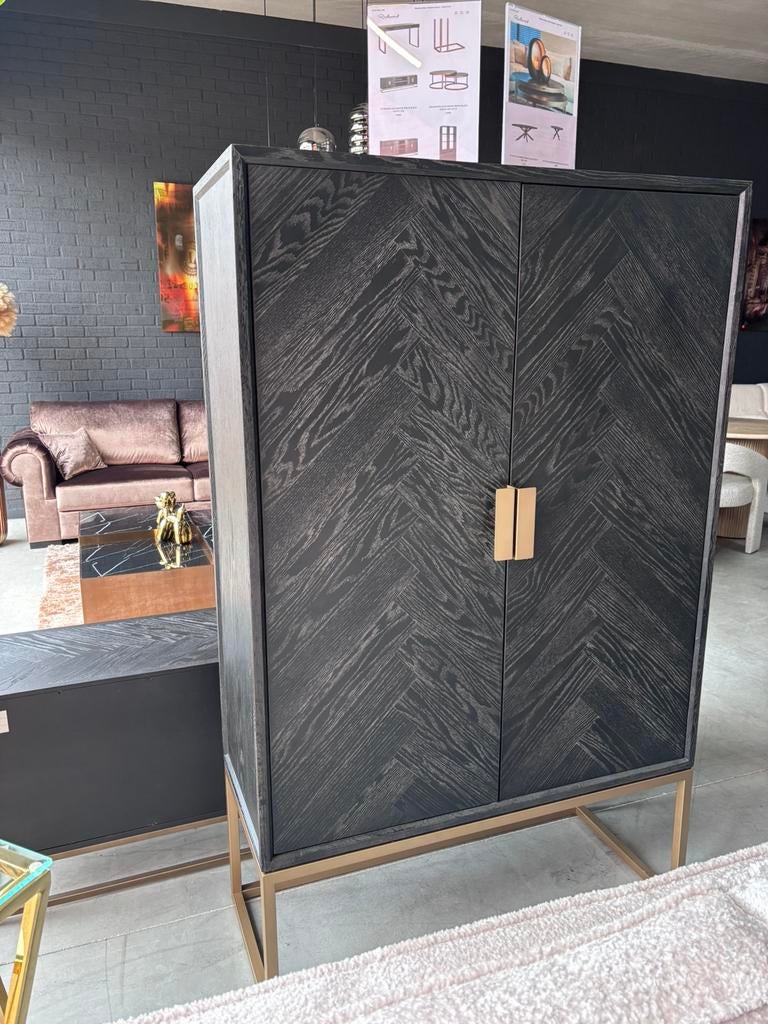 Wandkast Blackbone Richmond Interiors brass gold, Ophalen, Zo goed als nieuw, Minder dan 150 cm, 150 tot 200 cm