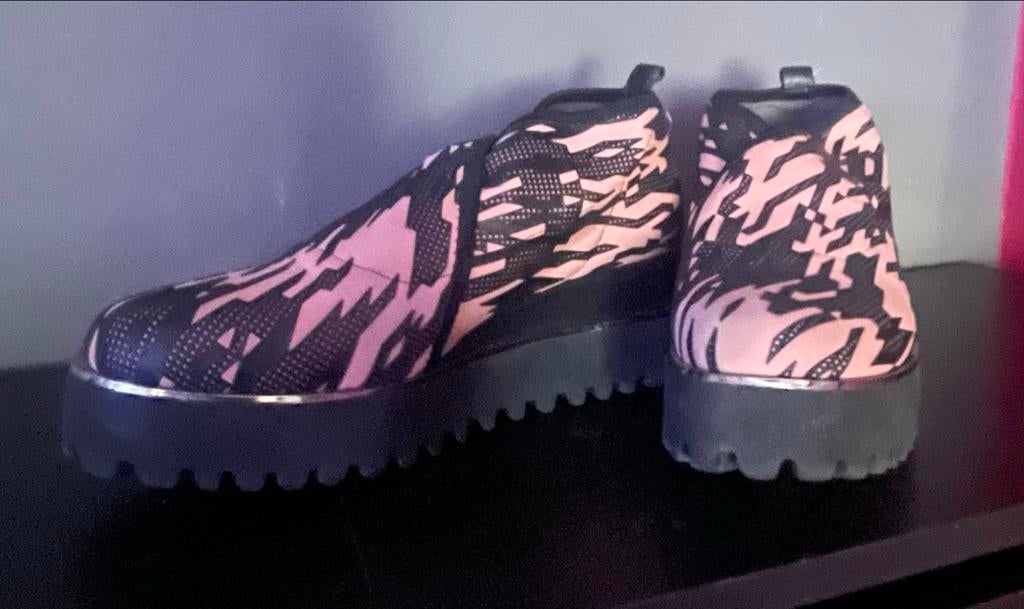 United Nude Plateau Schoenen - Poederroze/Zwart, Ophalen of Verzenden, Zo goed als nieuw, Instappers, Zwart