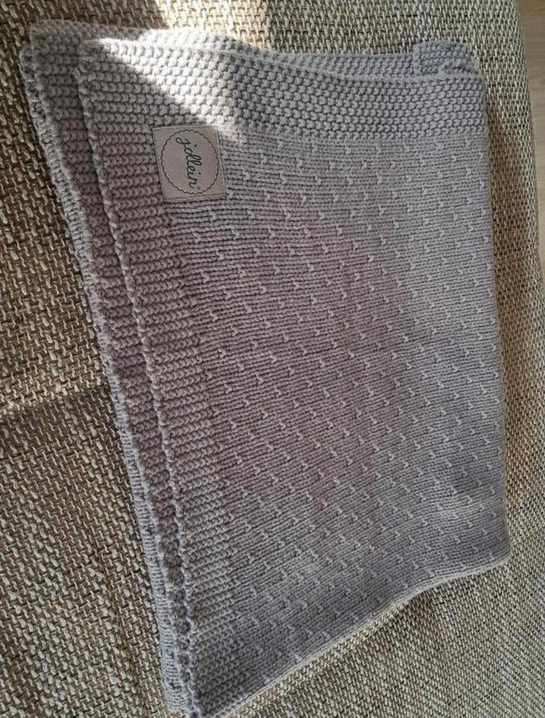 Jollein Gebreide Deken - Grijs - 75x100 cm Zo goed als nieuw, Ophalen, Zo goed als nieuw