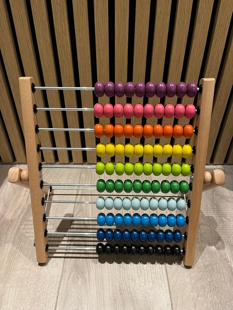 Klassiek houten telraam/rekenrek (Ikea) met kralen, Kinderen en Baby's, Speelgoed | Educatief en Creatief, Ophalen of Verzenden