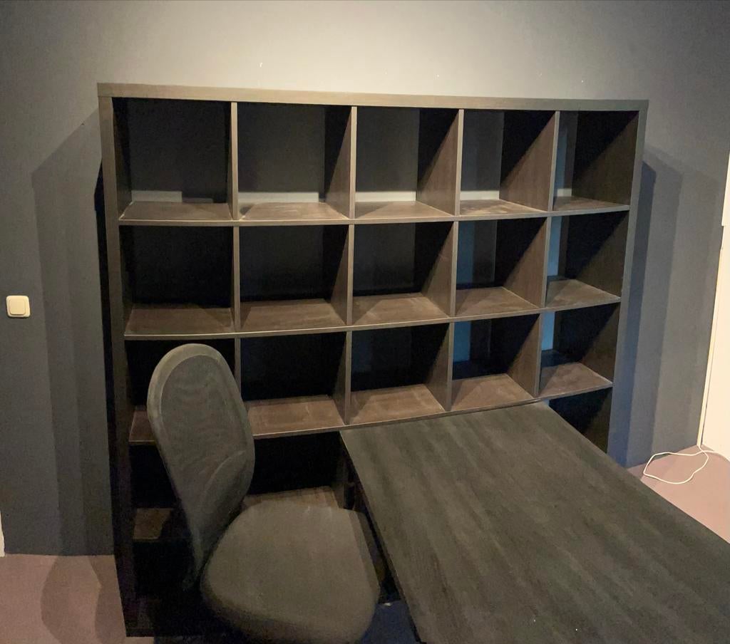 IKEA KALLAX Open kast met bureau en bureaustoel, Ophalen, Opbergruimte, Gebruikt, Spaanplaat of MDF