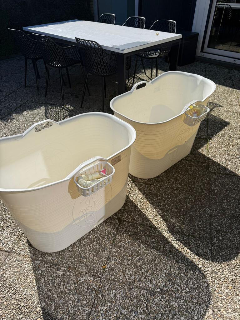 2x buıtenbad bath buckets wit, Minder dan 80 cm, Opblaaszwembad, Ophalen of Verzenden, Rechthoekig