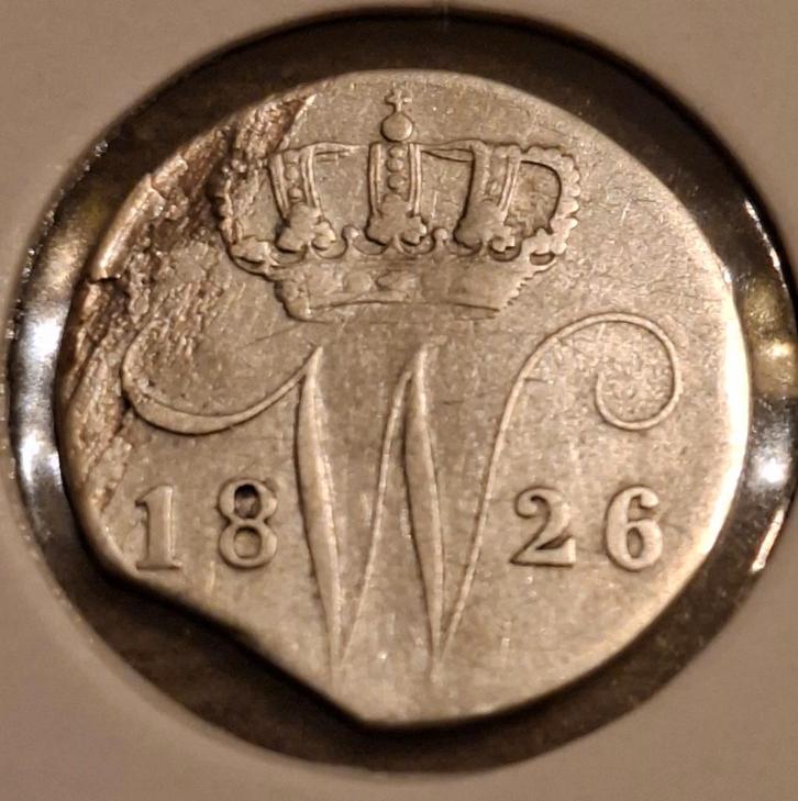5 Cent 1826 B, Postzegels en Munten, Munten | Nederland, Losse munt, 5 cent, Koning Willem I, Zilver, Ophalen of Verzenden
