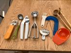 Knoflookpers openers olijflepel etc, Ophalen, Gebruikt