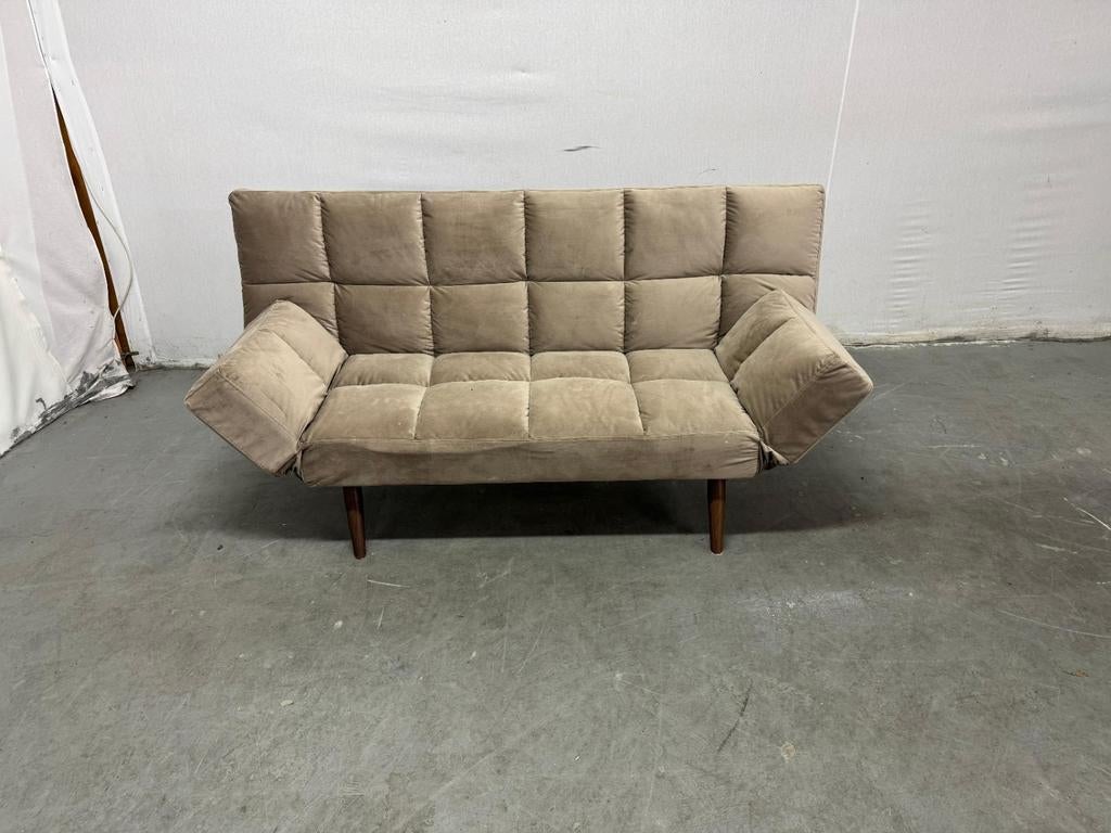 Compacte slaapbank 180x80cm - Beige LEVERING  VANDAAG, Gebruikt, Beige, Ophalen of Verzenden, Twijfelaar