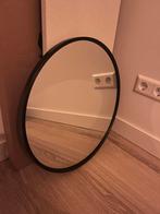 Ronde zwarte spiegel, Huis en Inrichting, Woonaccessoires | Spiegels, Ophalen, Rond, Zo goed als nieuw, Minder dan 100 cm