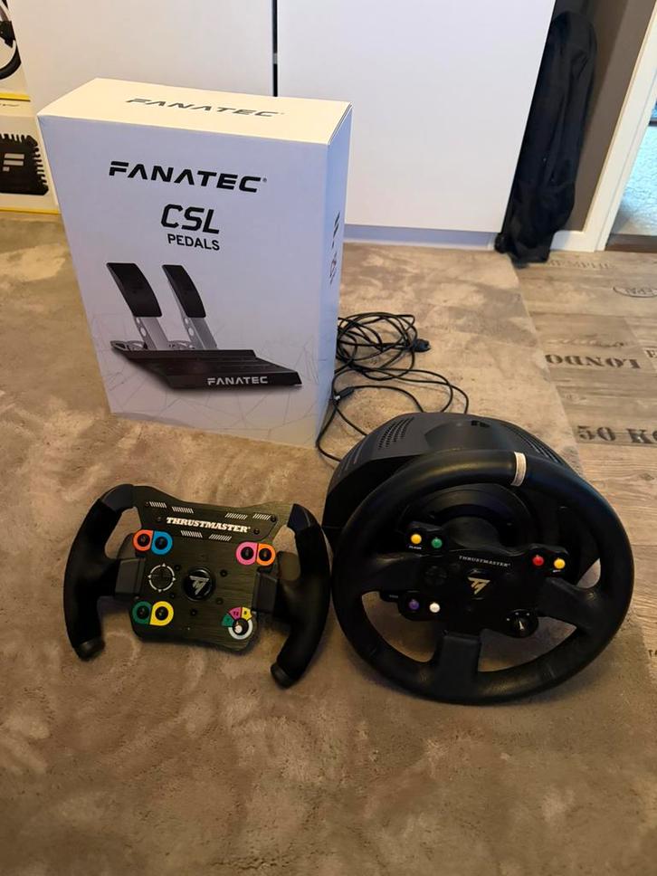 Fanatec csl + thrustmaster tx leather + TM Open wheel, Computers en Software, Joysticks, Zo goed als nieuw, Ophalen of Verzenden