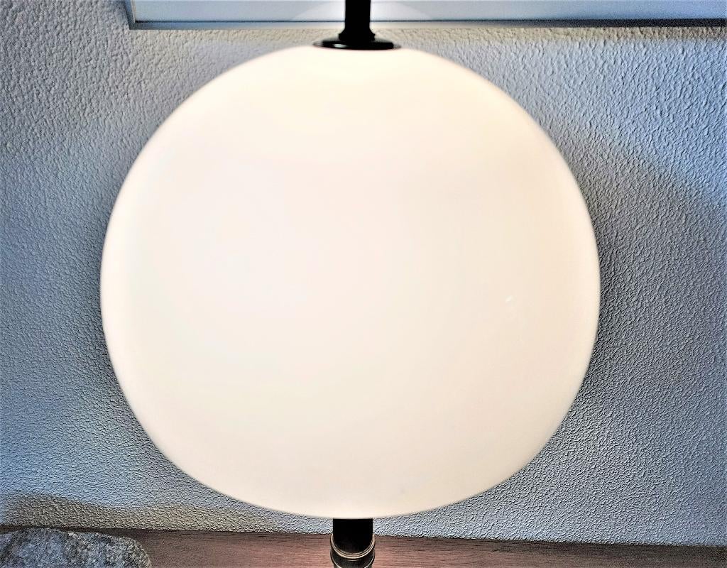 Mushroom - messing/koperen lampenvoet  met grote witte bol, Ophalen, Gebruikt, Overige materialen, Minder dan 50 cm
