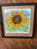 Zonnebloem, Ophalen of Verzenden, Nieuw, Schilderij, Minder dan 50 cm