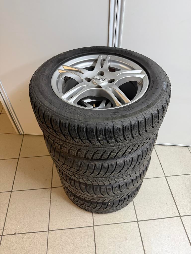 Winterbanden 225/55 R16 op 16 inch LM velgen 4x110, Ophalen, 16 inch, Winterbanden, 225 mm