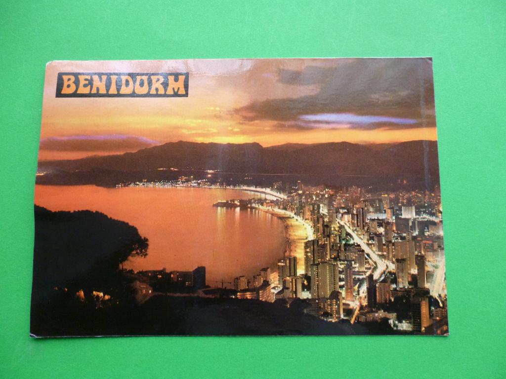 ansichtkaart Benidorm Atardecer Spanje, Ophalen of Verzenden, 1980 tot heden, Gelopen, Spanje
